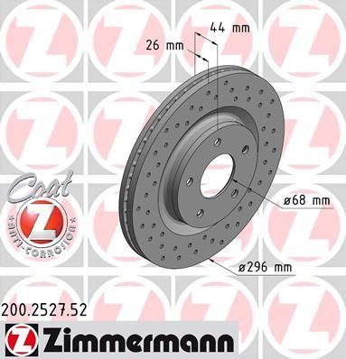Zimmermann 200.2527.52 тормозной диск на NISSAN JUKE (F15)