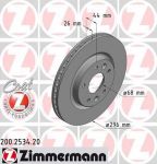 ZIMMERMANN Диск торм.пер. Nissan QASHQAI (J11, J11_) 13> заказ не менее 2 единиц (200.2534.20)