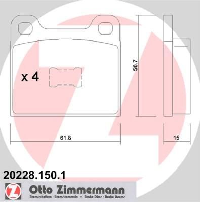 Zimmermann 20228.150.1 комплект тормозных колодок, дисковый тормоз на AUDI 80 (81, 85, B2)