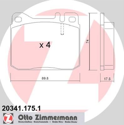 Zimmermann 20341.175.1 комплект тормозных колодок, дисковый тормоз на MERCEDES-BENZ S-CLASS (W126)