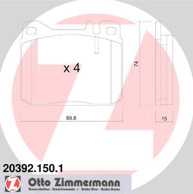 Zimmermann 20392.150.1 комплект тормозных колодок, дисковый тормоз на MERCEDES-BENZ седан (W123)