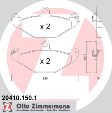 Zimmermann 20410.150.1 комплект тормозных колодок, дисковый тормоз на LOTUS ESPRIT S4 (082)