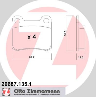 Zimmermann 20687.135.1 комплект тормозных колодок, дисковый тормоз на MERCEDES-BENZ 190 (W201)