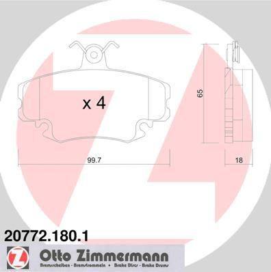 Zimmermann 20772.180.1 комплект тормозных колодок, дисковый тормоз на RENAULT LOGAN I универсал (KS_)