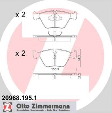 ZIMMERMANN ТОРМОЗНЫЕ КОЛОДКИ ПЕР 5 (E34). 7 (E32) (20968.195.1)