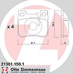ZIMMERMANN КОЛОДКИ ТОРМ MER W202 +ASR/+ETS/124 +ASR ЗАД 2-Е НАПРАВЛ (21301.150.1)