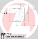 ZIMMERMANN КОЛОДКИ ТОРМ MER W124,129,202,208,210,140 ЗАД. (WVA 21305) (21305.155.1)