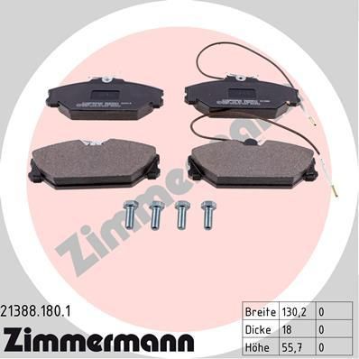 ZIMMERMANN Комплект тормозных колодок, диско (21388.180.1)