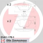 Zimmermann 21411.170.1 комплект тормозных колодок, дисковый тормоз на SAAB 900 II купе
