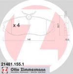 Zimmermann 21481.155.1 комплект тормозных колодок, дисковый тормоз на NISSAN SERENA (C23M)