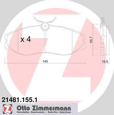 Zimmermann 21481.155.1 комплект тормозных колодок, дисковый тормоз на NISSAN SERENA (C23M)
