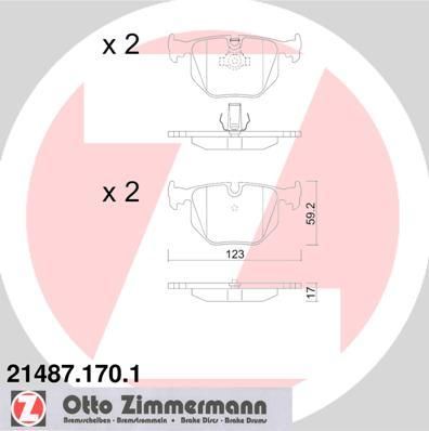 ZIMMERMANN ТОРМ. КОЛОДКИ (E38)/E46/M54 Х-5/X3 ЗАДН. ВСЕ (E31/Е34-М5) (21487.170.1)