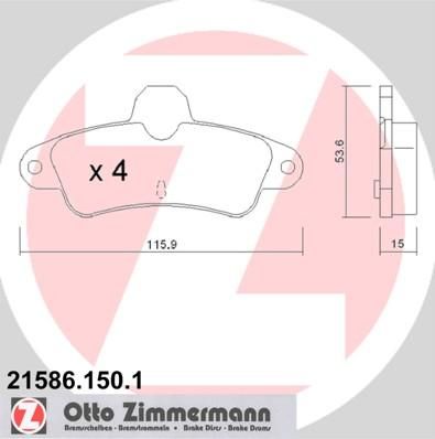 Zimmermann 21586.150.1 комплект тормозных колодок, дисковый тормоз на FORD MONDEO I седан (GBP)