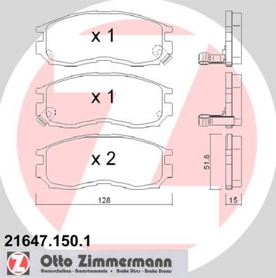 ZIMMERMANN ТОРМОЗНЫЕ КОЛОДКИ ПЕР MITSUBISHI ECLIPSE, GALANT, SPACE WAGON (21647.150.1)