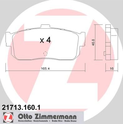 Zimmermann 21713.160.1 комплект тормозных колодок, дисковый тормоз на NISSAN PRIMERA Traveller (W10)