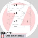 Zimmermann 21725.170.1 комплект тормозных колодок, дисковый тормоз на HYUNDAI SONATA II (Y-2)