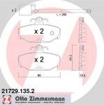 Zimmermann 21729.135.2 комплект тормозных колодок, дисковый тормоз на FORD SCORPIO I (GAE, GGE)