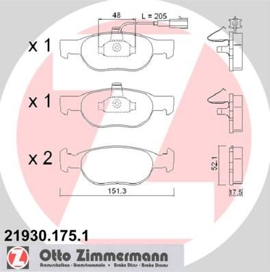 Zimmermann 21930.175.1 комплект тормозных колодок, дисковый тормоз на FIAT BRAVA (182)