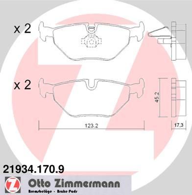 Zimmermann 21934.170.9 комплект тормозных колодок, дисковый тормоз на MG MG ZT- T
