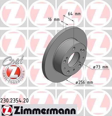 Zimmermann 230.2354.20 тормозной диск на FIAT DUCATO c бортовой платформой/ходовая часть (290)