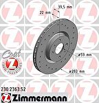 Zimmermann 230.2363.52 тормозной диск на FIAT TIPO (160)