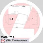 Zimmermann 23070.170.2 комплект тормозных колодок, дисковый тормоз на MERCEDES-BENZ A-CLASS (W168)