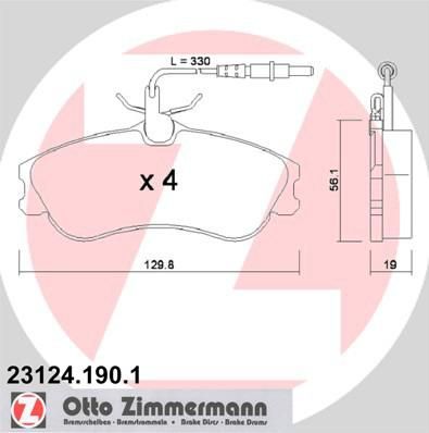 Zimmermann 23124.190.1 комплект тормозных колодок, дисковый тормоз на PEUGEOT PARTNER фургон (5)