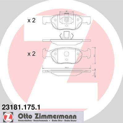ZIMMERMANN Комплект тормозных колодок, диско (23181.175.1)