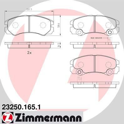 Zimmermann 23250.165.1 комплект тормозных колодок, дисковый тормоз на OPEL FRONTERA B (6B_)