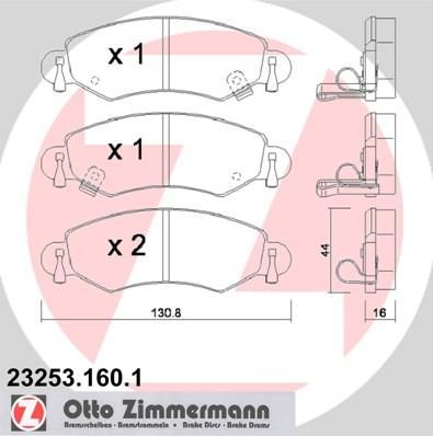 Zimmermann 23253.160.1 комплект тормозных колодок, дисковый тормоз на SUZUKI IGNIS II