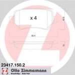 ZIMMERMANN Комплект тормозных колодок, диско (23417.150.2)