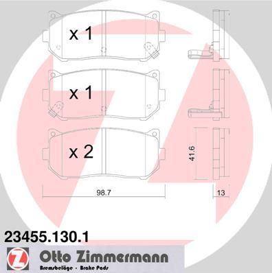 ZIMMERMANN Комплект тормозных колодок, диско (23455.130.1)