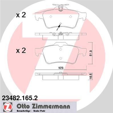 Zimmermann 23482.165.2 комплект тормозных колодок, дисковый тормоз на PEUGEOT 508 SW