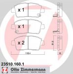 Zimmermann 23510.160.1 комплект тормозных колодок, дисковый тормоз на TOYOTA YARIS VERSO (_NLP2_, _NCP2_)