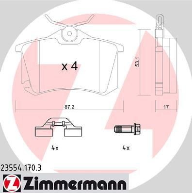 ZIMMERMANN Колодки торм.зад. (23554.170.3)