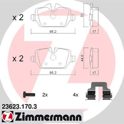 ZIMMERMANN Колодки торм.зад. (23623.170.3)