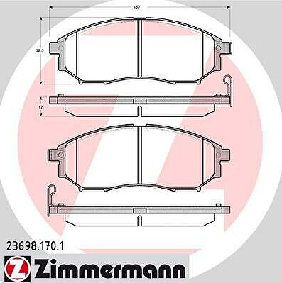 ZIMMERMANN Колодки торм.пер. (23698.170.1)