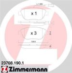 Zimmermann 23708.190.1 комплект тормозных колодок, дисковый тормоз на PEUGEOT BIPPER Tepee