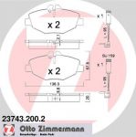 ZIMMERMANN Комплект тормозных колодок, диско (23743.200.2)
