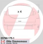 Zimmermann 23760.175.1 комплект тормозных колодок, дисковый тормоз на ALFA ROMEO SPIDER (939_, 939)