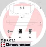 Zimmermann 23959.175.2 комплект тормозных колодок, дисковый тормоз на PEUGEOT 108