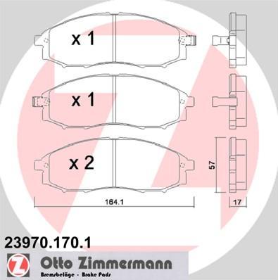 Zimmermann 23970.170.1 комплект тормозных колодок, дисковый тормоз на NISSAN PICK UP III (D22)