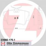 ZIMMERMANN Комплект тормозных колодок, диско (23980.170.1)