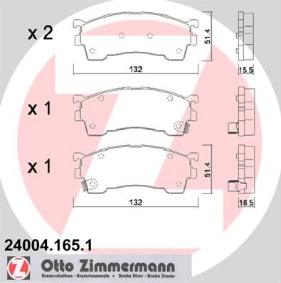 Zimmermann 24004.165.1 комплект тормозных колодок, дисковый тормоз на MAZDA 626 V Hatchback (GF)