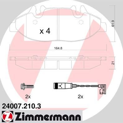 Zimmermann 24007.210.3 комплект тормозных колодок, дисковый тормоз на MERCEDES-BENZ VIANO (W639)