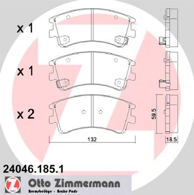 ZIMMERMANN Колодки пер. MAZDA 6 2.0-2.3 (24046.185.1)