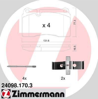 Zimmermann 24098.170.3 комплект тормозных колодок, дисковый тормоз на AUDI TT Roadster (8J9)