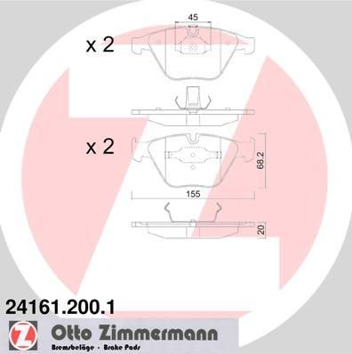 Zimmermann 24161.200.1 комплект тормозных колодок, дисковый тормоз на 3 купе (E92)