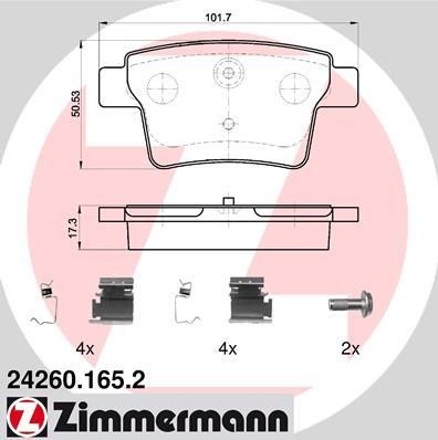 ZIMMERMANN Колодки торм.зад. (24260.165.2)