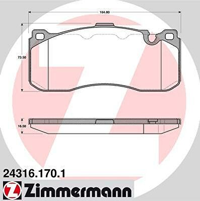 Zimmermann 24316.170.1 комплект тормозных колодок, дисковый тормоз на 3 купе (E92)